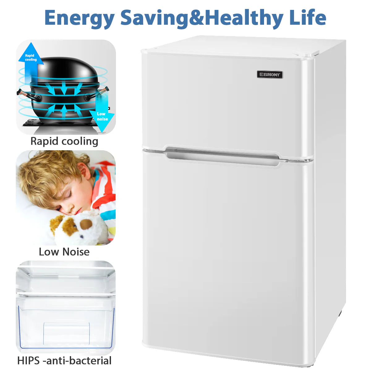 2026 Mini refrigerador EUHOMY de 3,2 pies cúbicos – Empotrable o independiente