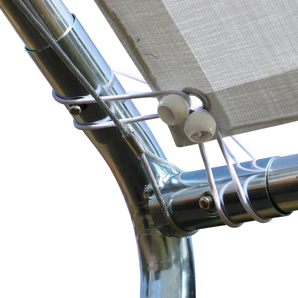 2025 Cochera de alto rendimiento Outsunny de 3 x 6 m en acero galvanizado con kit de fijación, 3 cables reforzados y lona blanca
