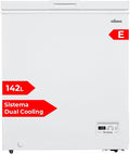 Nilson Gefrierschrank horizontal Weiß NCH1500EDC. Kapazität 142 Liter, Dual Cooling, 4 Sterne, Super-Gefriermodus, Zyklische Technologie, Klapptür, 1 Korb, geräuscharm