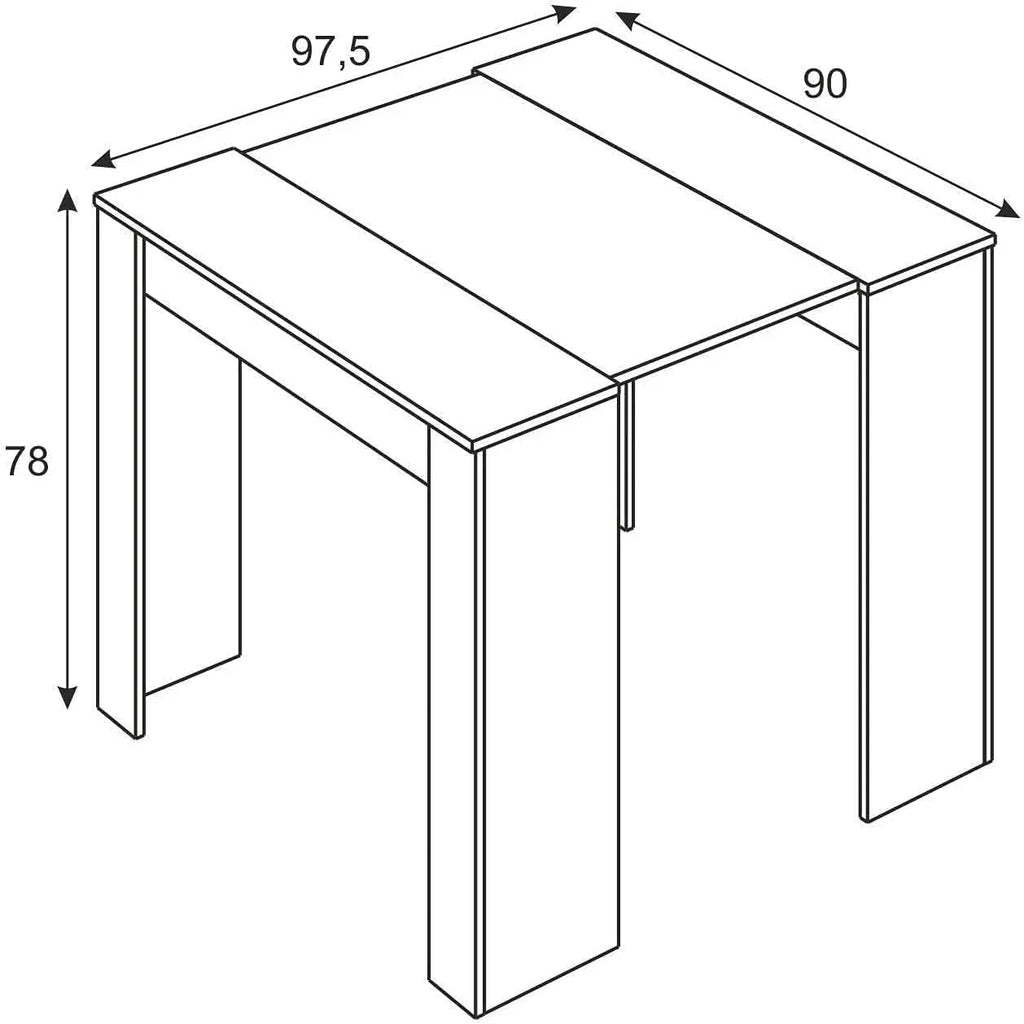 Mobelcenter - Mesa de Comedor Consola Extensible, Mesa para Salón recibidor o Cocina, Mesa Fuelle Extensible, Color Cemento (1127)