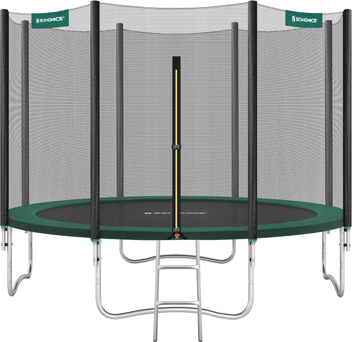 SONGMICS - Kinder Outdoor Trampolin Durchmesser 183/244/305/366/427 cm, externes Schutznetz, Sicherheitsauflagen, Leiter, gerade Stange 180 cm hoch, Stahlrahmen