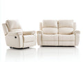 Conjunto de sofás reclinables cuero sintético con función relax 168x95x102 cm - beige - diseño moderno para salón