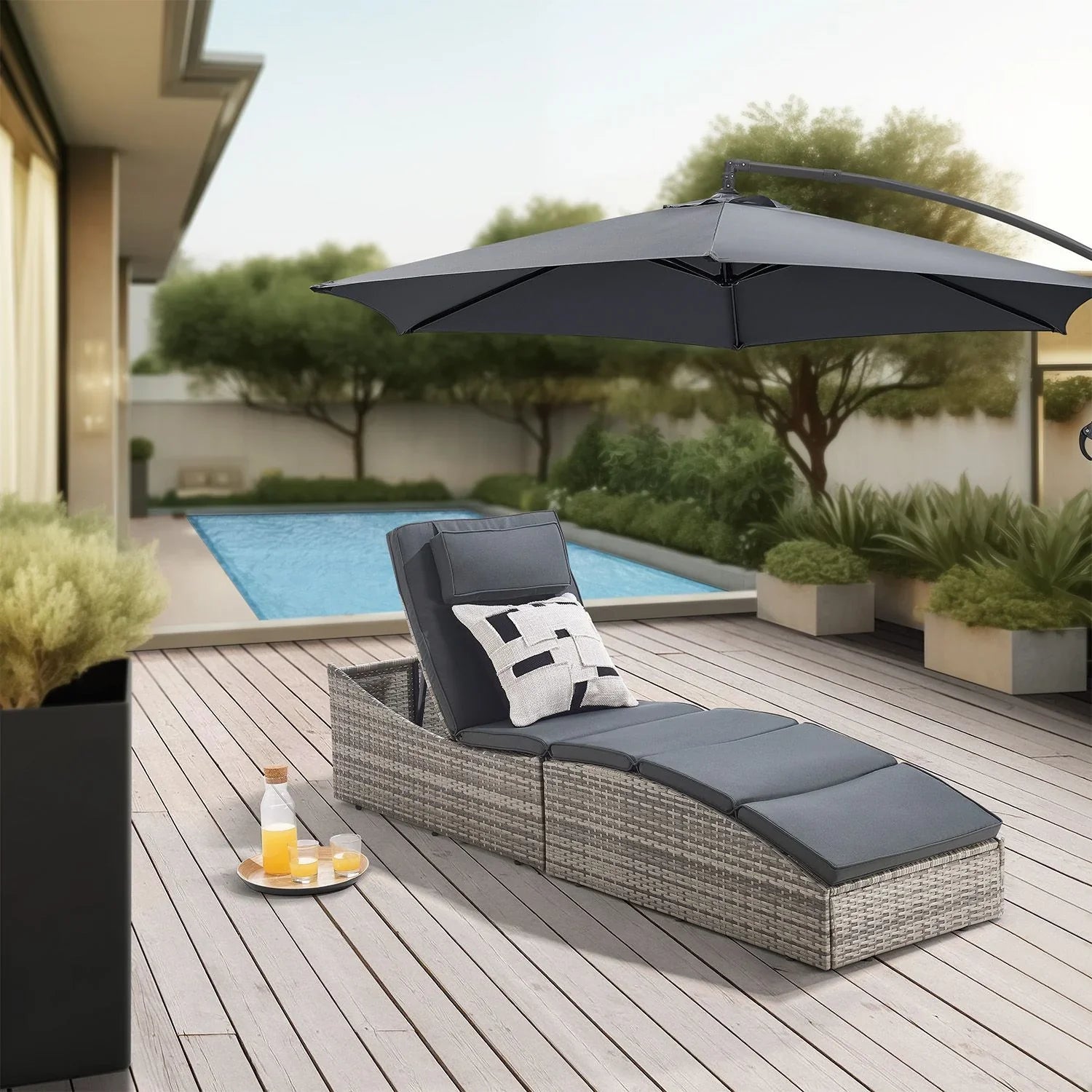 2025 Polyrattan Sonnenliege Klappbar Lamia