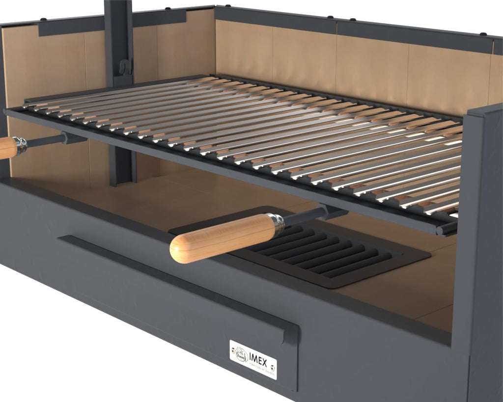 Imex El Zorro – Schubladen-Grill mit Schamottstein | 90x48x65 cm | Robuste Stahlkonstruktion und hohe Wärmespeicherung | Ideal für Holzkohle- und Holzgrills im Freien