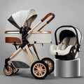 Conjunto de silla de paseo para bebé premium 3 en 1 con silla de auto — Sistema de viaje completo