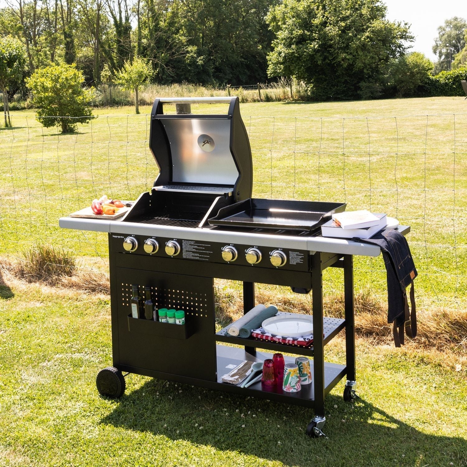 Gasgrill Vesuvio Duo – 3 Brenner + Plancha 3 Brenner