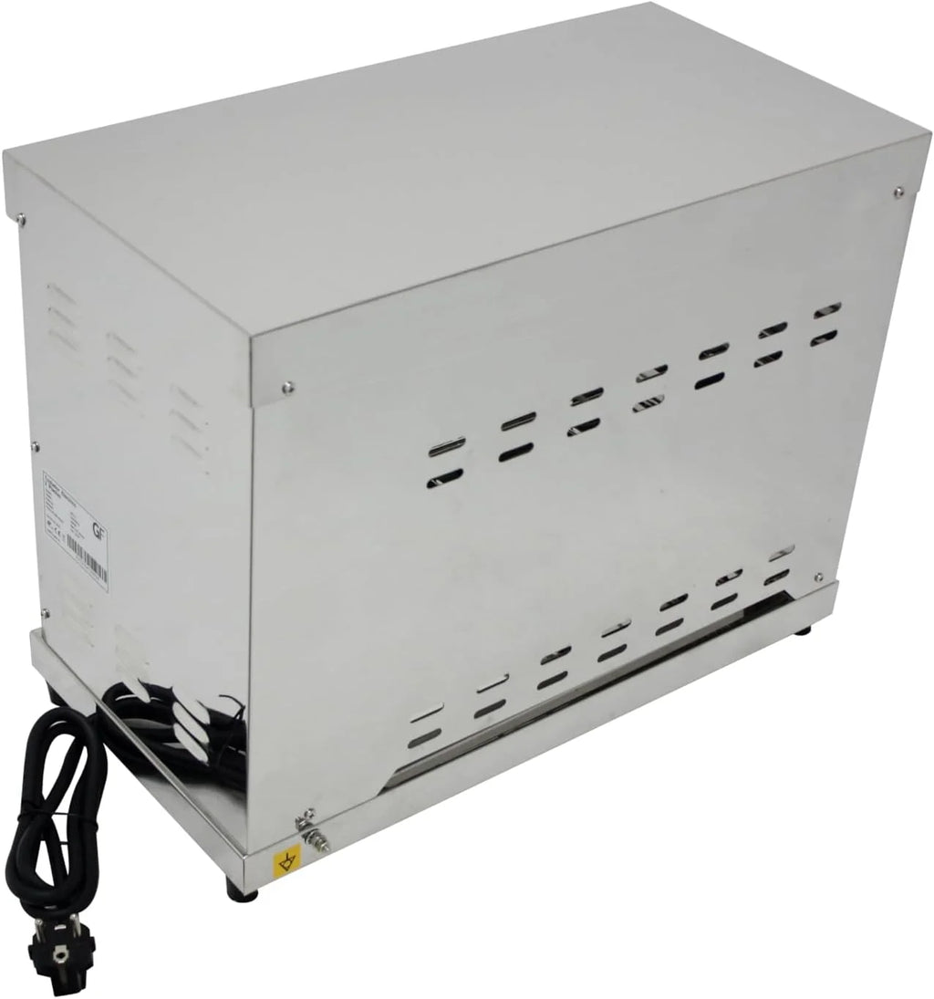 Tostador Eléctrico Industrial de Cuarzo 2 Plantas, 3000W, Acero Inoxidable, Parrilla y Bandeja Recogemigas Extraíbles, Uso Profesional Hostelería