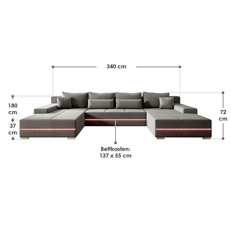 2025 Ecksofa Malbun mit LED-Beleuchtung