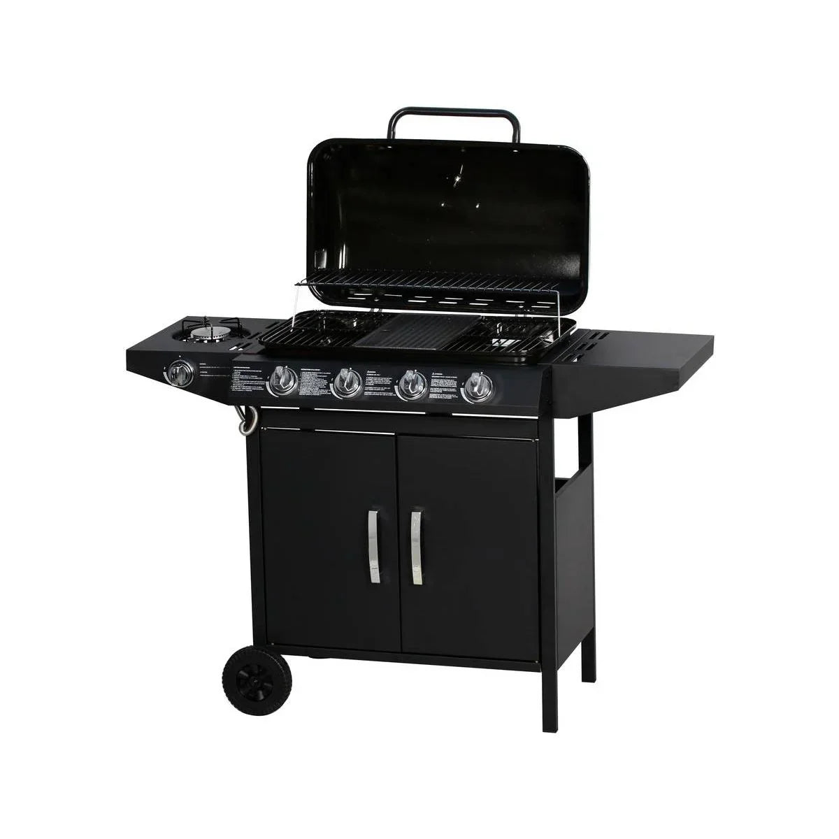 Gasgrill "Festa 5" – 5 Brenner (1 Seitenkocher) – 12,9 kW – Schwarz