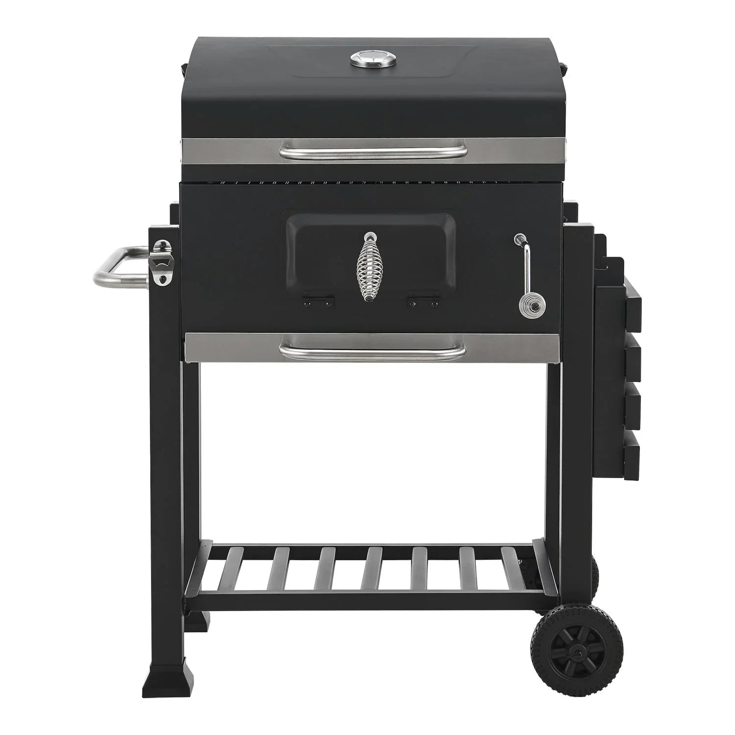 Kohlegrill Arnad mit 3 Ablagen Stahl 105x114x48cm - Schwarz [casa.pro]