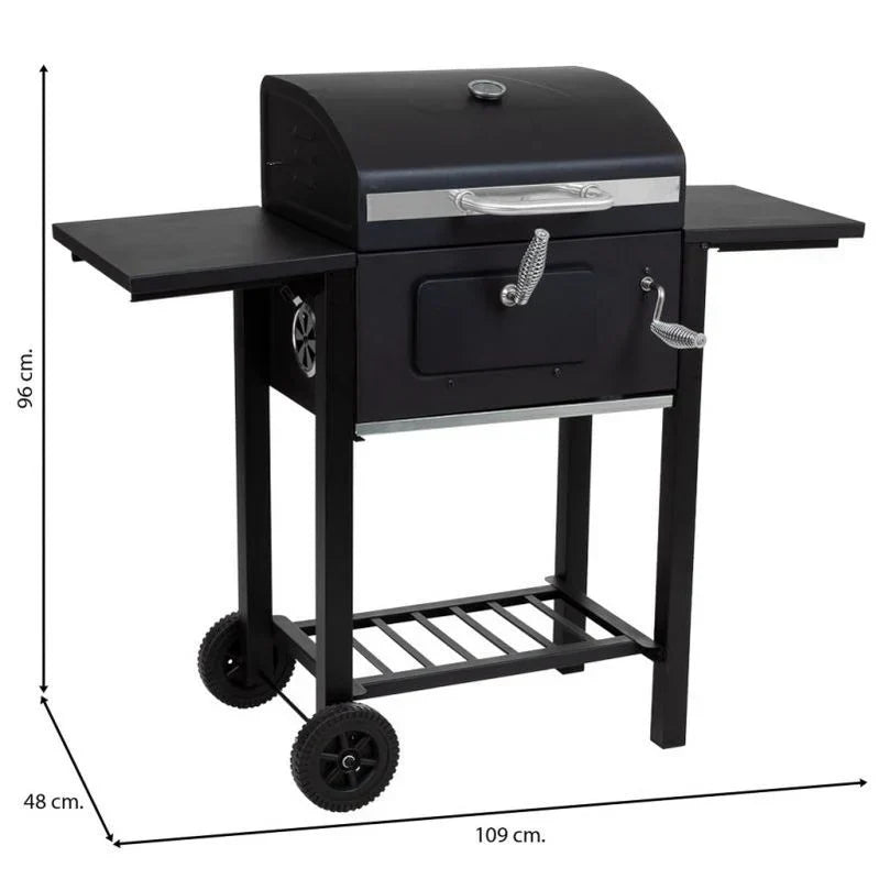 Barbacoa Carro De Metal Negro