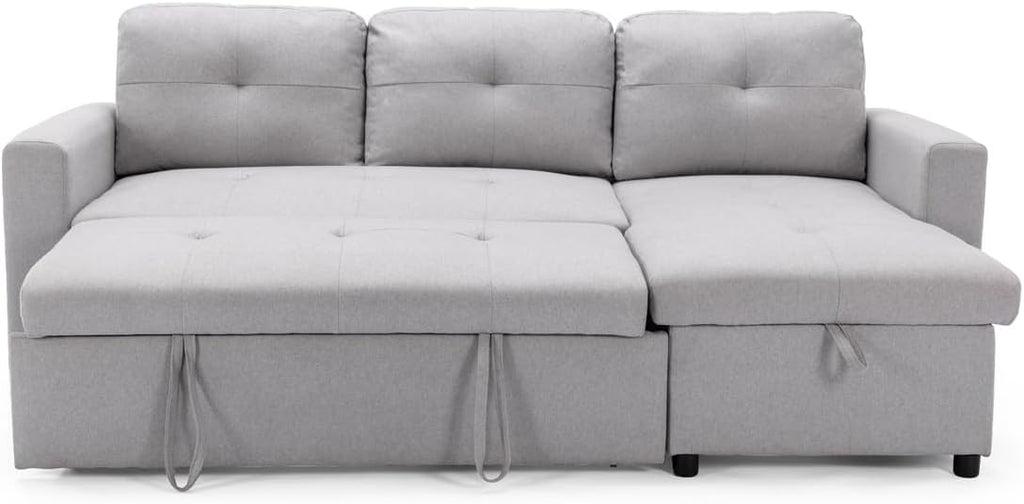More4Homes NEWPORT FABRIC CORNER LARGE 3 SEATER SOFA BED WITH STORAGE LEFT OR RIGHT SIDE