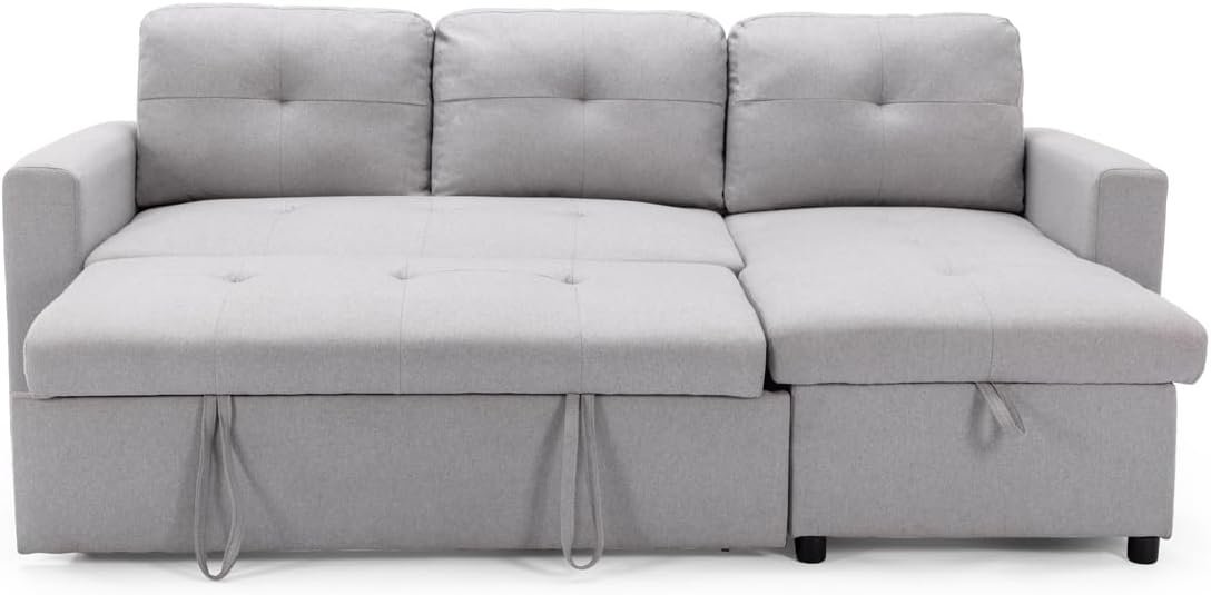 More4Homes NEWPORT FABRIC CORNER LARGE 3 SEATER SOFA BED WITH STORAGE LEFT OR RIGHT SIDE