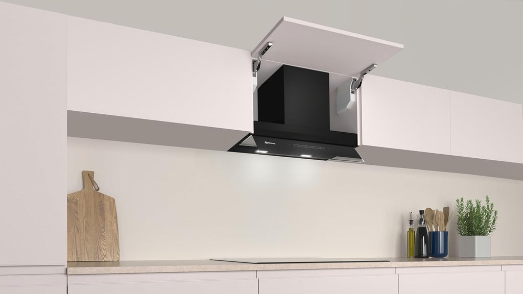Balay – Integrierbare Deko-Dunstabzugshaube, 60 cm breit, 4 Leistungsstufen, Abluft- oder Umluftbetrieb, Schwarz, 3BD967GN