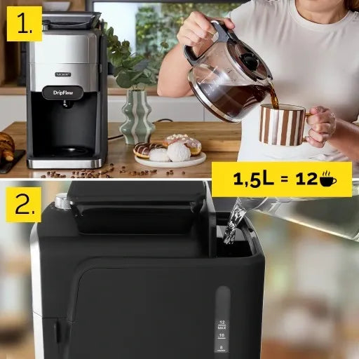 Filterkaffeemaschine mit Kaffeemühle Yoer 1520W 1,5L +Timer