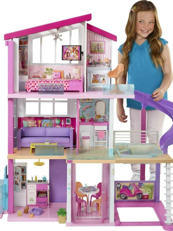 2025 Barbie Traumvilla mit über 70 Zubehörteilen, funktionierendem Aufzug, Lichtern und Geräuschen