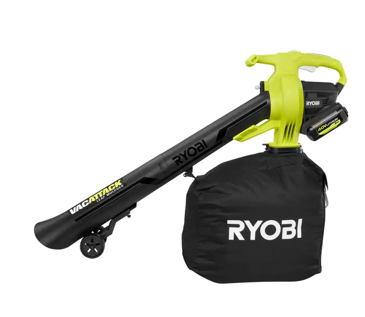 2025 Aspiradora y Soplador de Hojas Inalámbrico RYOBI RY40451BL 40V 110 MPH 525 CFM con 2 Baterías y 2 Cargadores