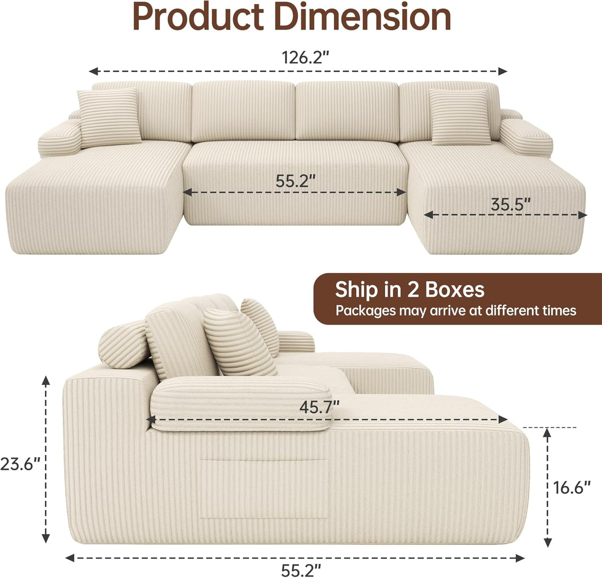 DURASPACE Cloud-Schnittsofas für das Wohnzimmer