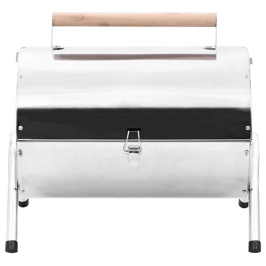 Barbacoa De Carbón De Sobremesa Acero Inoxidable Doble Parrilla Vidaxl