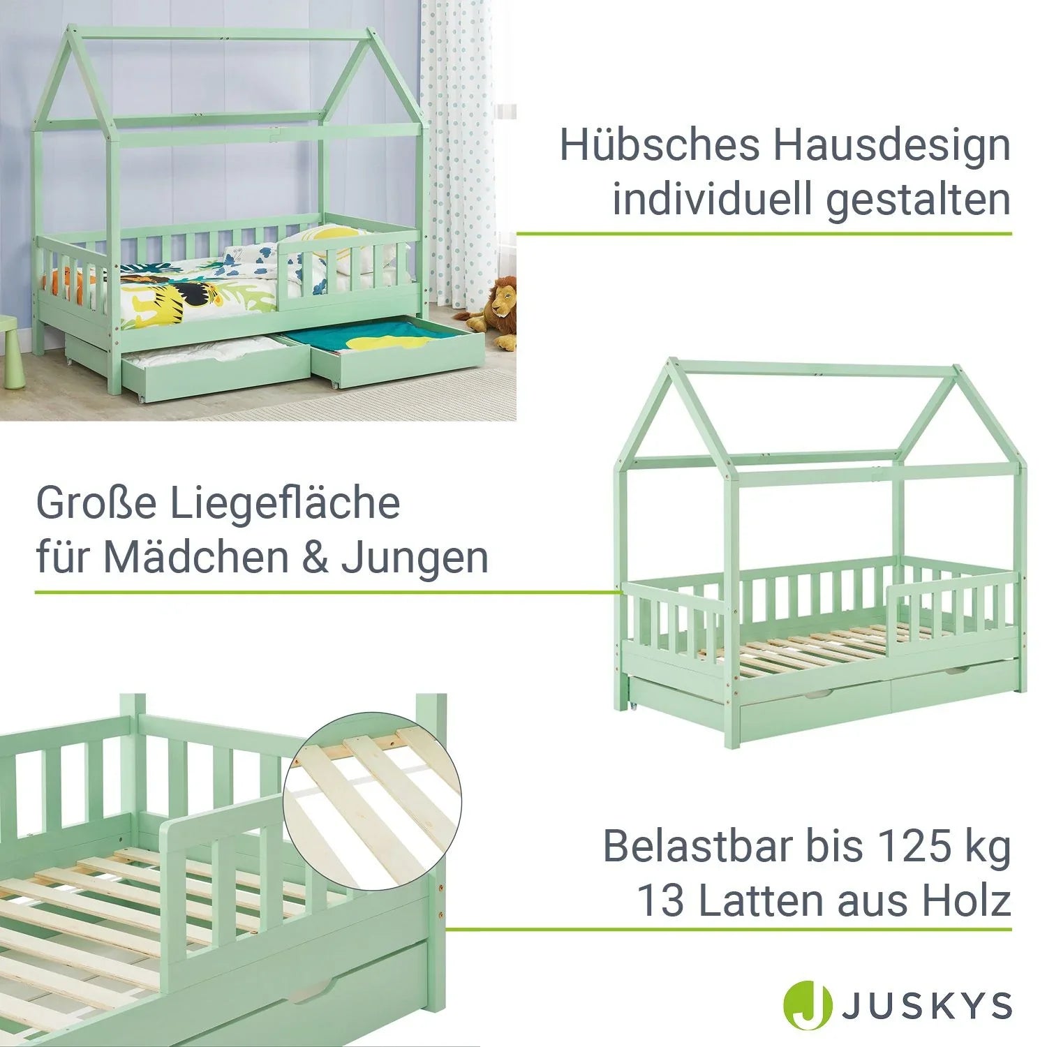 2026 Marli Kinderbett 90 x 200 cm mit Schubladen