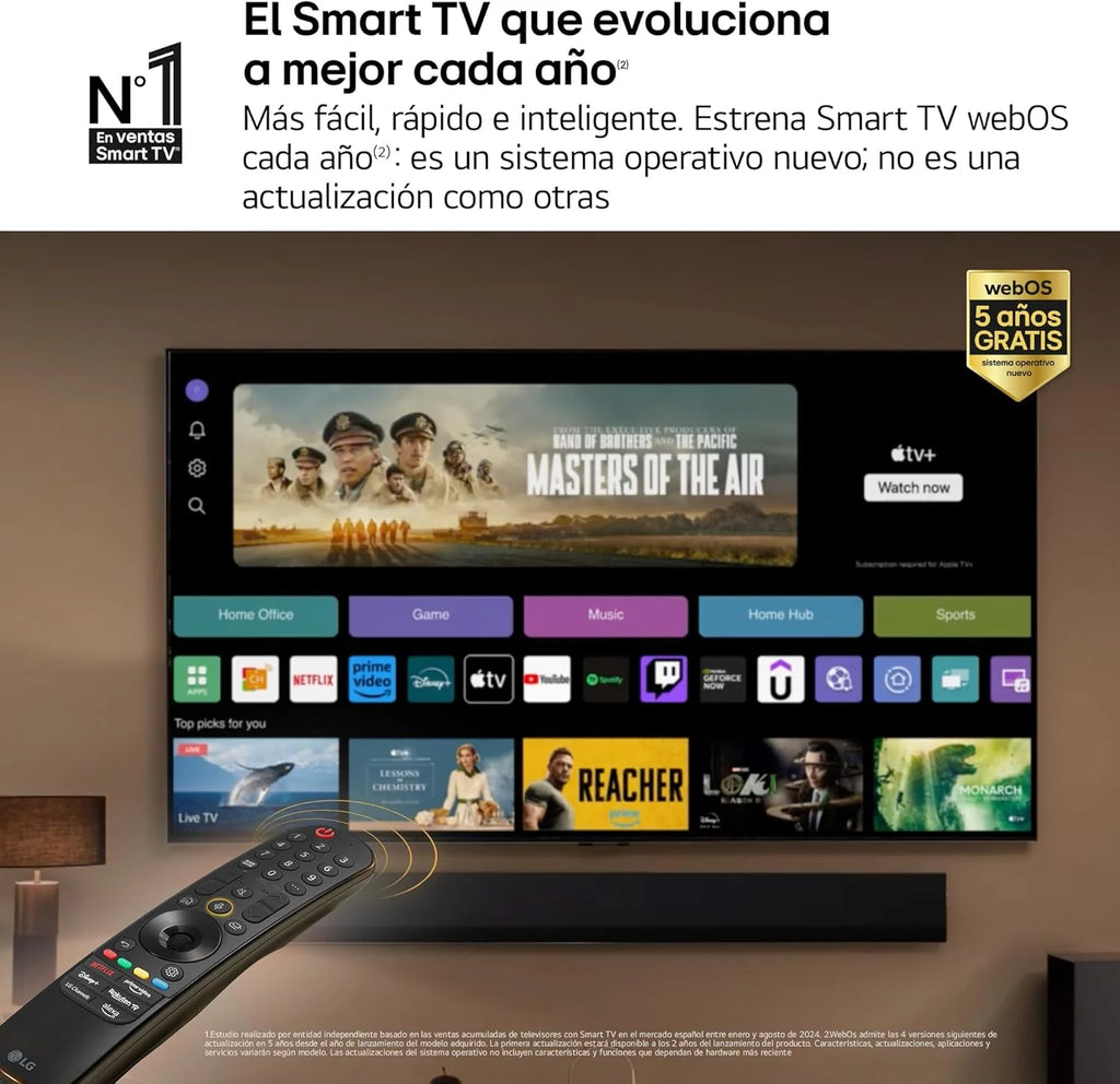 65UT73006LA 65 ",UHD 4K, Serie UT73, Smart TV, WebOS24, Procesador a5, HDR10, Dolby Digital Plus, SmartTV, 3840x2160, Negro