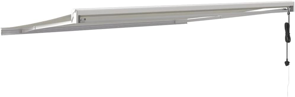 Toldo Articulado Eléctrico con Mando a Distancia, Toldo Retráctil 4x3 m, Toldo Exterior Enrollable, Toldo con Abrazadera, Toldo Motorizado Incluye Soporte de Pared, Crema