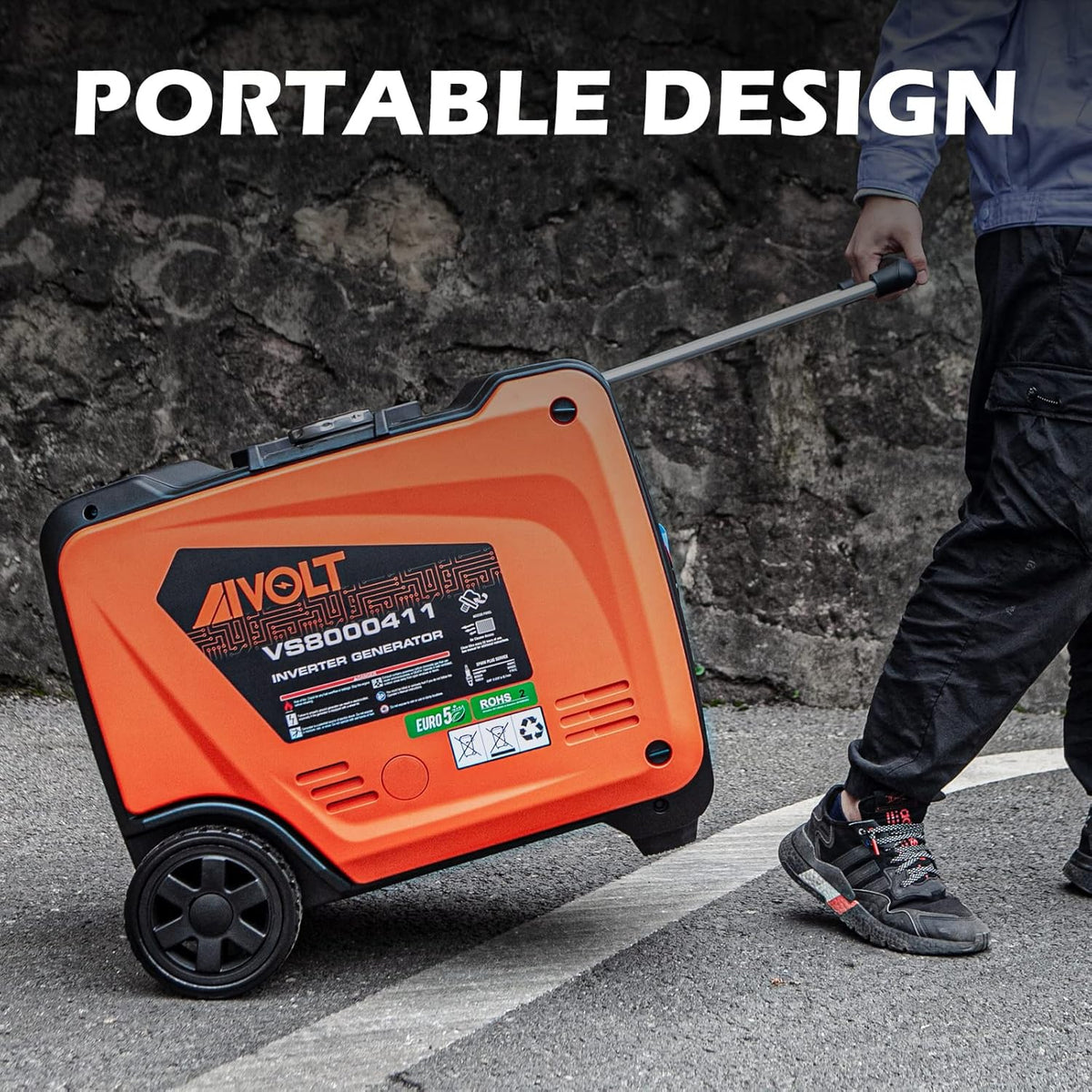 AIVOLT Silent Gasoline Inverter Generator 1400W with Outputs AC 230V/DC 12V/USB Type-A and Tank 2.5L - Portable for Outdoor Camping