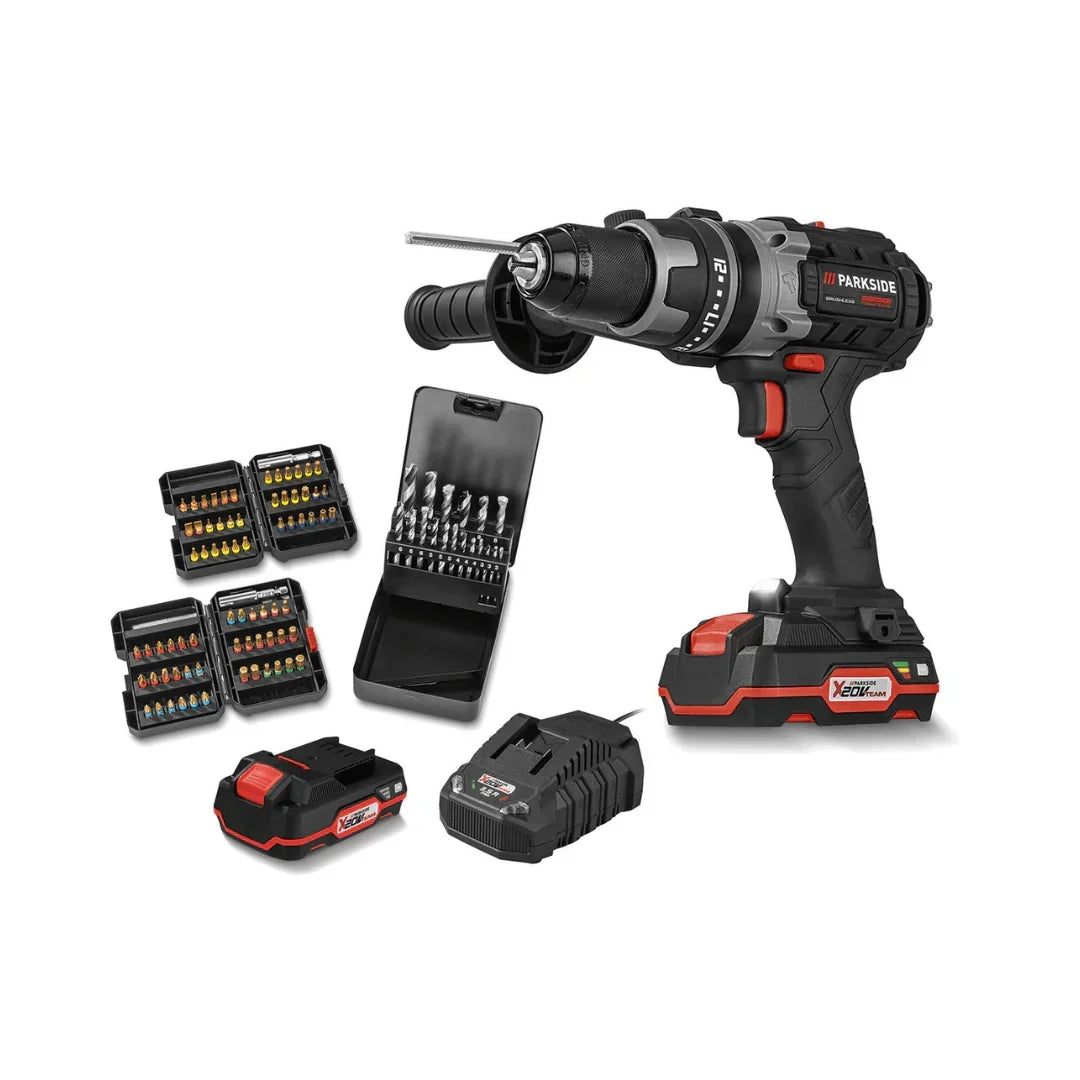 2026 Taladro Percutor Inalámbrico PARKSIDE PERFORMANCE con Accesorios »PSBSAP 20-LI B2«, 20 V