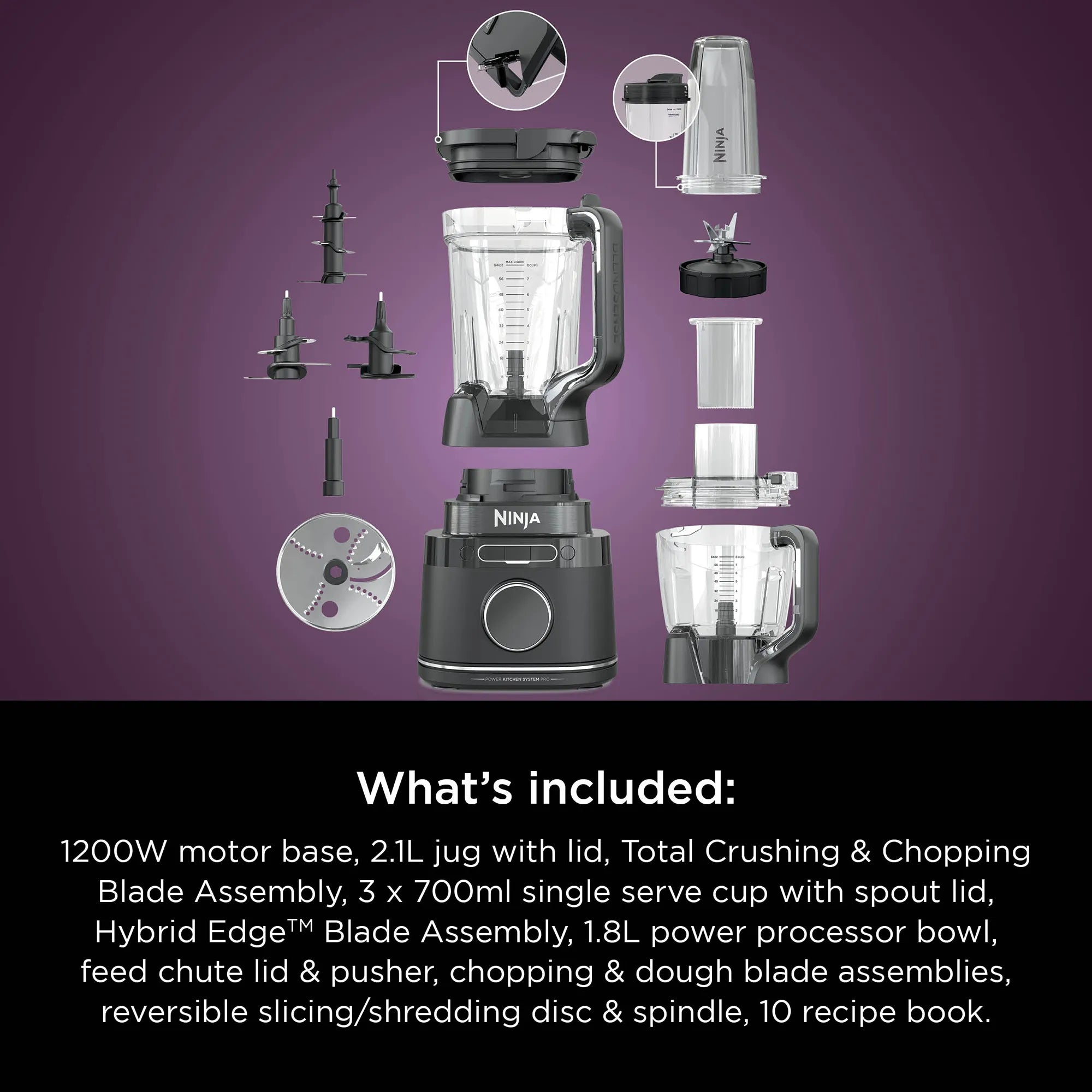 2025 Sistema de Cocina Ninja Detect™ Power Blender + Processor Pro