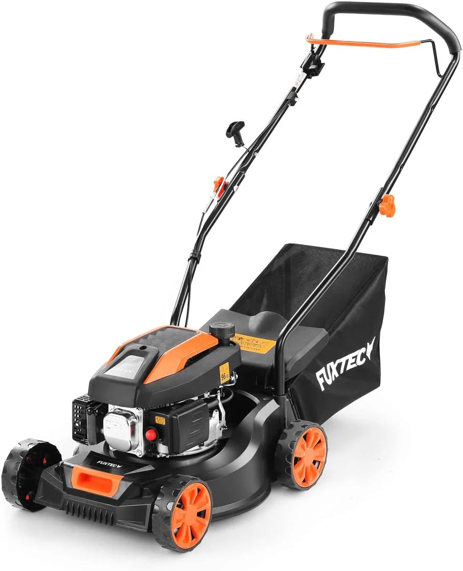 Cortacésped de Gasolina FUXTEC FX-RM4646ECO 46cm de Anchura de Corte - Potente Motor de Gasolina de 146cc Easy Clean 3en1 2,6KW Mulching recogedor de Hierba 50L