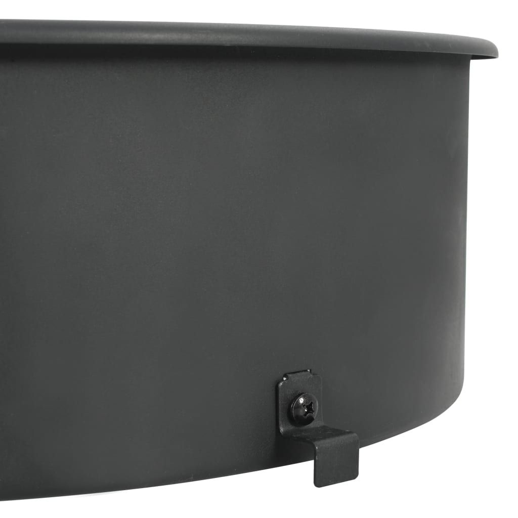 Kit De Anillo Asador De Barbacoa Negro 57 Cm Vidaxl