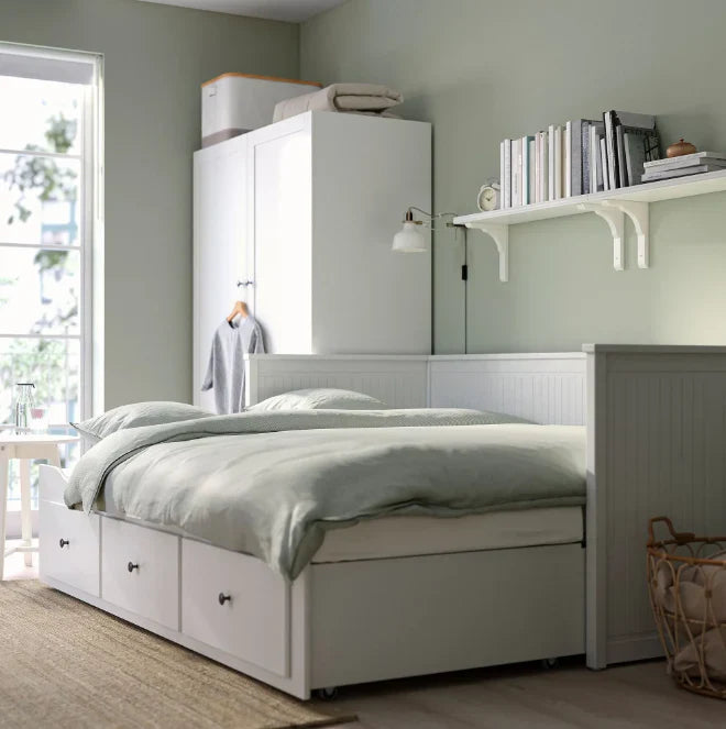 HEMNES Cama día con 3 cajones Gris, 80x200 cm