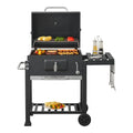 Kohlegrill Arnad mit 3 Ablagen Stahl 105x114x48cm - Schwarz [casa.pro]