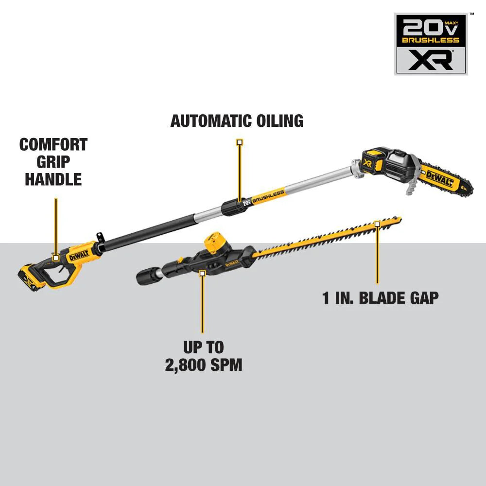 2025 DEWALT 20V MAX Cortadora de Poste y Recortadora de Setos Combo Inalámbrico de Litio-Ion DCKO86M1