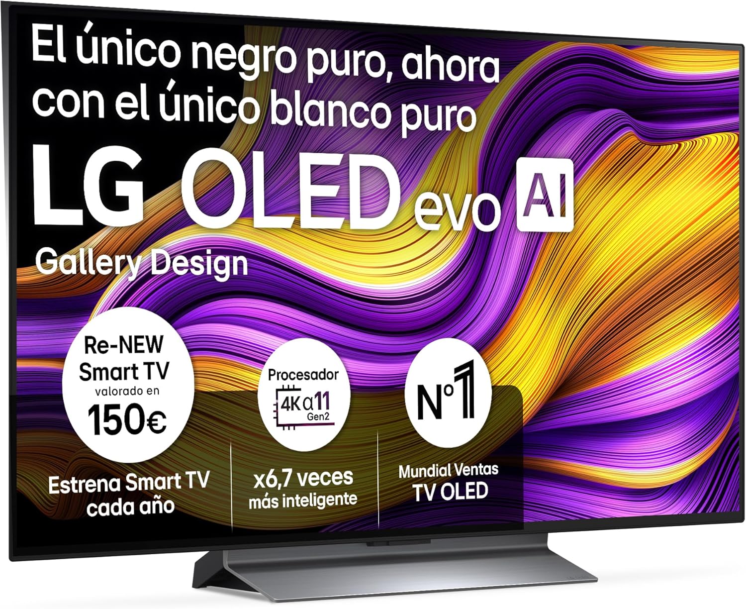 LG OLED65C54LA - TV 65", OLED EVO 4K, Smart TV AI C5, WebOS 25, Super Upscaling, Dolby Vision and Dolby Atmos, AMD FreeSync, Alexa/Google Assistant, Black