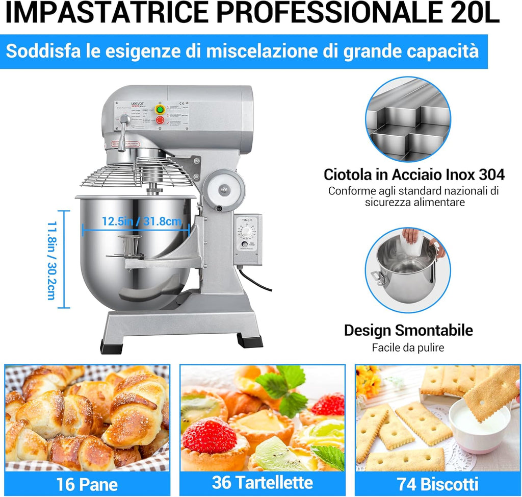 Gewerbliche Planetenmischer (1, 20L Timer-Version)