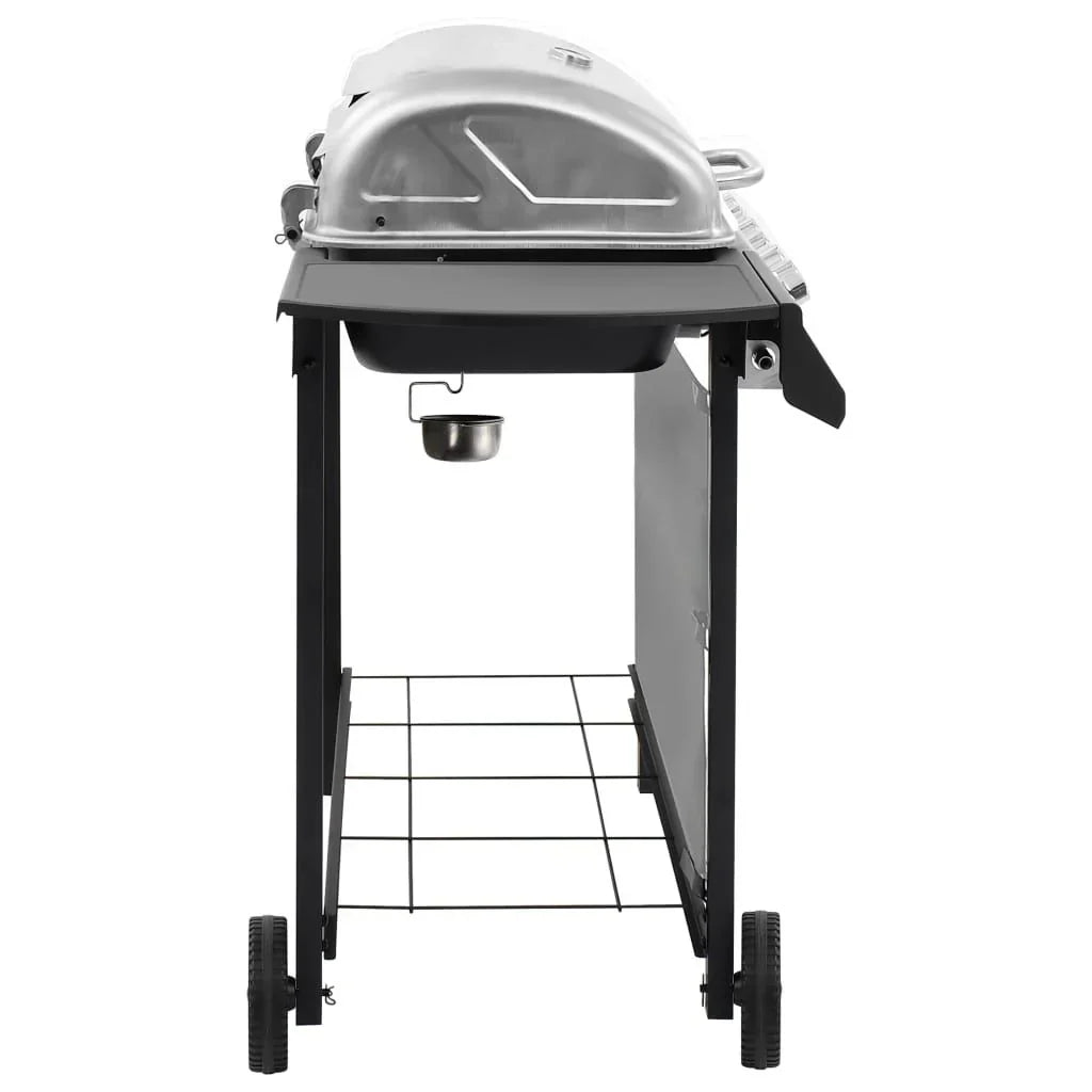 Barbacoa De Gas Con 6 Fogones Negro Y Plateado Vidaxl