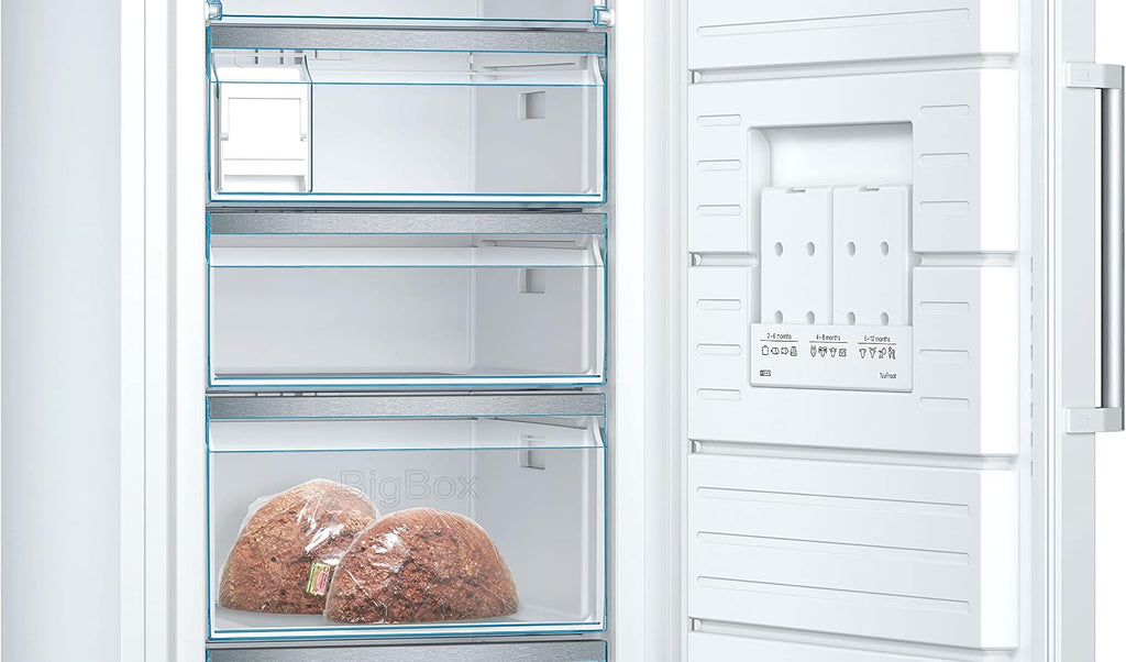 Bosch GSN54AWCV Serie 6 - Congelador XXL (176 x 70 cm, extra ancho, 327 L, NoFrost nunca más descongelar, iluminación LED uniforme, espacio para grandes congeladores)