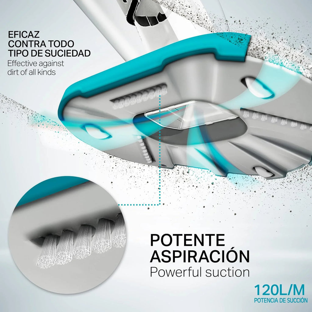 tillvex Limpiafondos Eléctrico de Piscina | Set Aspirador de Fondo Automático con Mango Telescópico | Aspiradora Inalámbrica de Limpieza con Filtro y 2 Velocidades