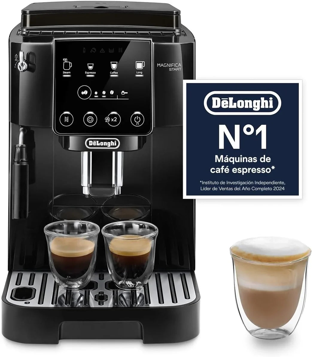 De'Longhi Magnifica S – Perfetto Vollautomatischer Kaffeevollautomat, manuelle Milchaufschäumdüse, Espresso und Cappuccino, Bedienfeld mit Tasten, Schwarz (ECAM11.112.B)