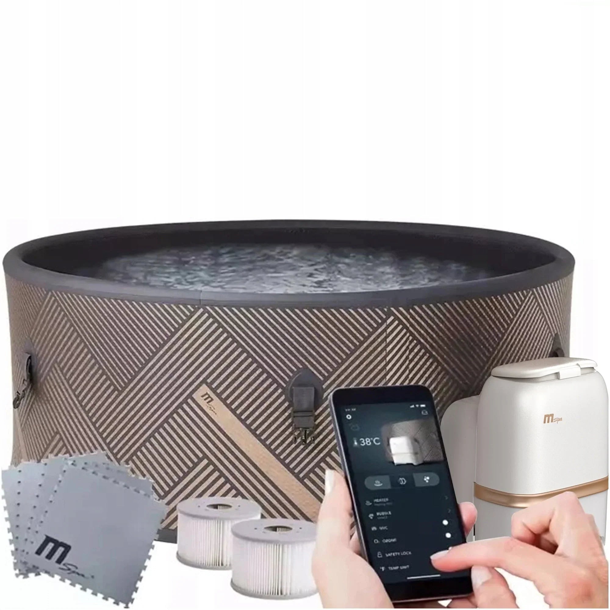 AUFBLASBARES WHIRLPOOL-SPA ENTSSPANUNG BEHEIZTES WASSER MONO ECO WLAN 6-Personen
