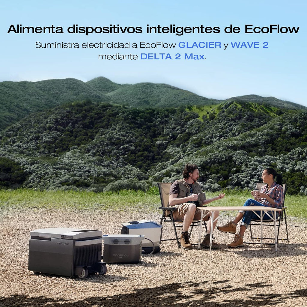 EcoFlow DELTA 2 Max Portable Power Station, 2048Wh, 3000 AC Cycles LFP Battery 80% Charge in 53mins, Power Up to 3100W Quiet Solar Generator for Home/Caravan/Camping