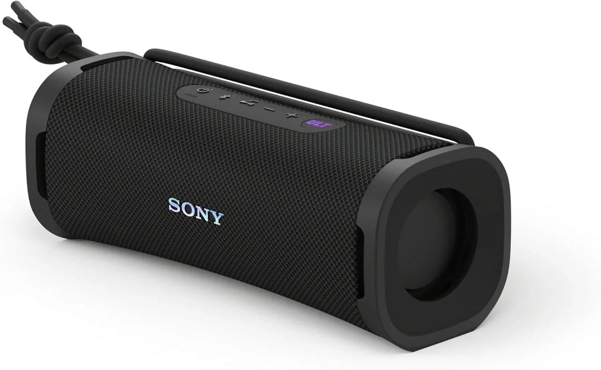 Sony ULT Field 5, Powerful Bluetooth Portable Speaker, 25 H Battery, 2 ULT Power Sound Modes, Water and Dust Resistant, 360 Lights, Removable Shoulder Strap, Compact, Black