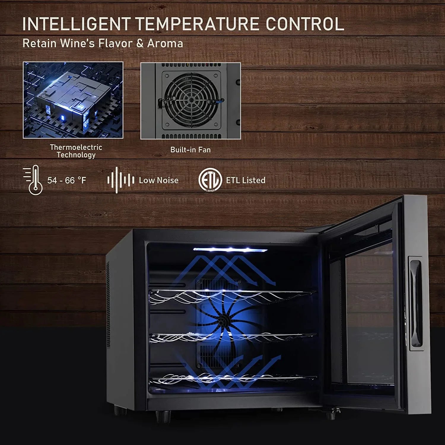 2025 Nevera para vino JINJUNYE, enfriador compacto para 12 botellas, mini bodega de mostrador con control de temperatura, nevera para vino independiente con puerta de vidrio para el hogar, oficina, bar, regalo para hombres