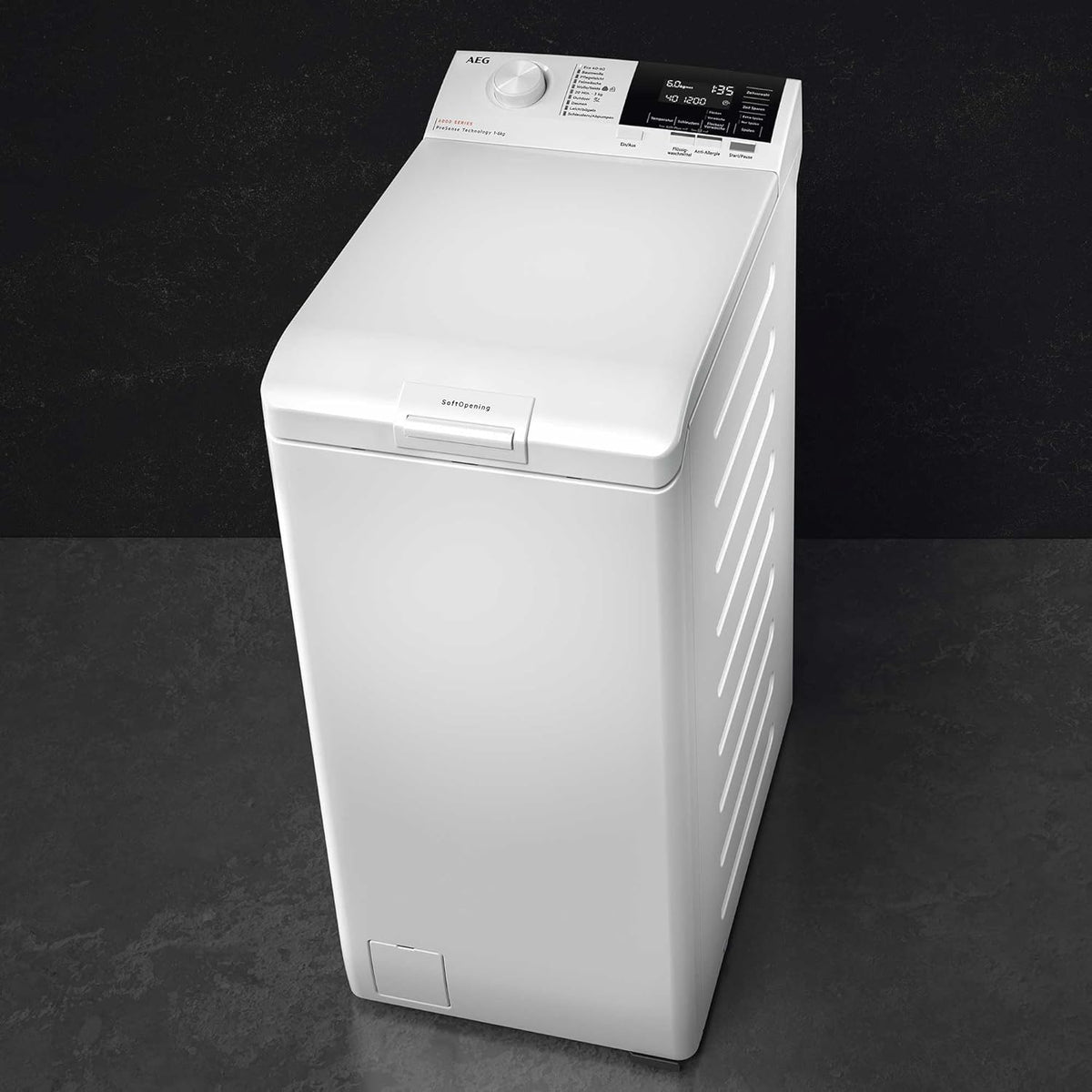 AEG LTA6G7331E, Toplader Waschmaschine 7 kg, 1300 U/min, Freistehend, ProSense-Funktion, Soft Opening, Timesave-Programm, LiquiSystem-Schublade, LCD-Display, Serie 6000, Weiß, Klasse A