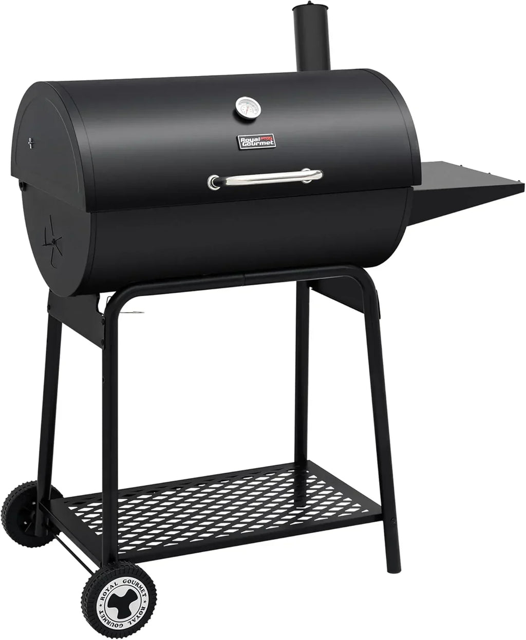 2026 Parrilla de carbón Royal Gourmet CC1830 de 30 pulgadas con mesa lateral, barbacoa exterior con 627 pulgadas cuadradas de espacio de cocción para jardín, terraza y fiestas, color negro