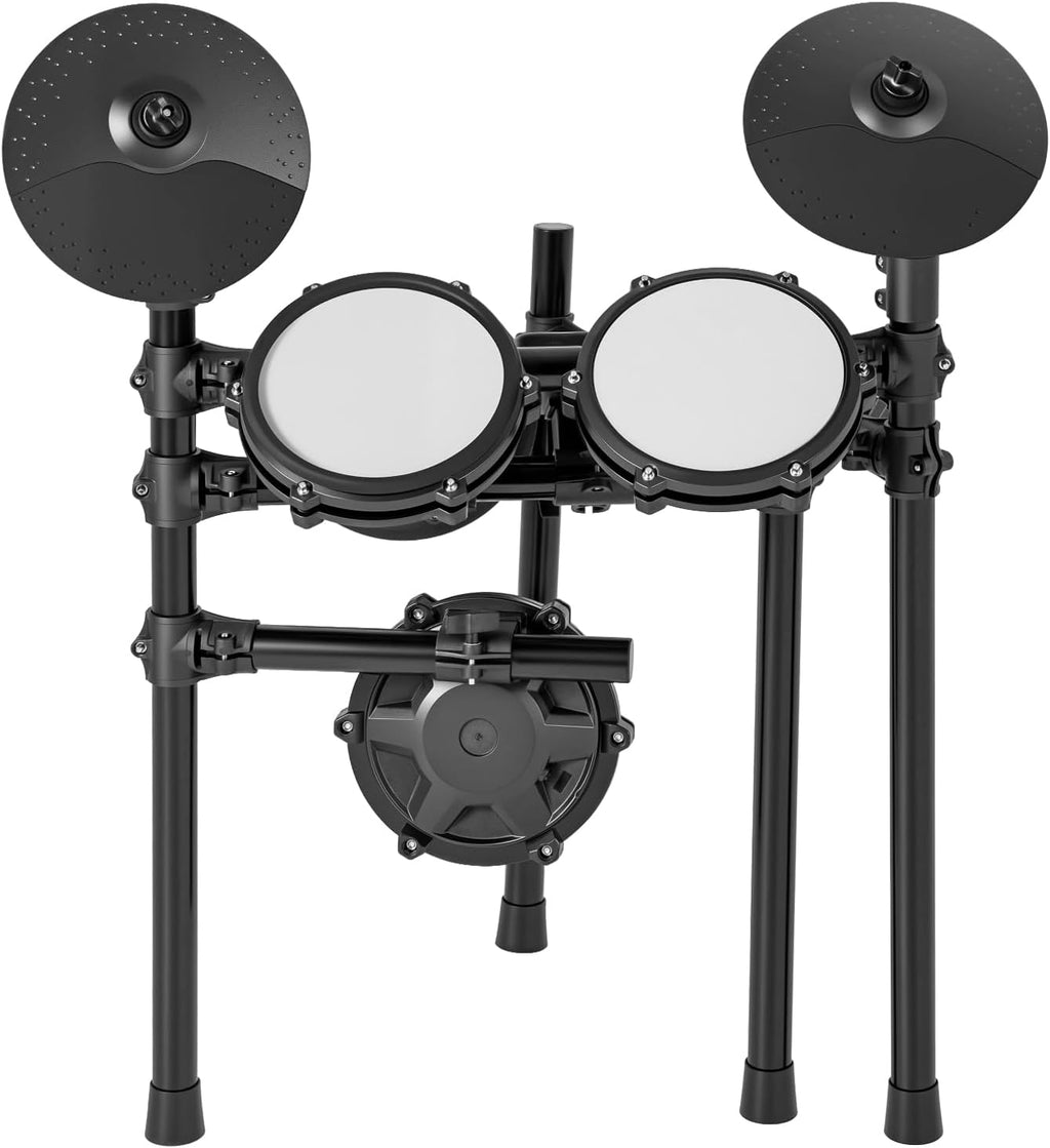 COSTWAY E-Drum-Set, faltbares Schlagzeug mit leisen Mesh-Pads, Becken, 225 Sounds und 30 Demos, Metronom und USB-MIDI, Bassdrum, 2 Schlagstöcke, verstellbarer Hocker, für Erwachsene und Kinder
