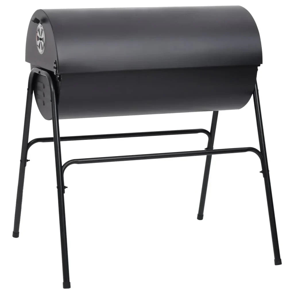 2026 Parrilla con 2 rejillas de cocción negra – Barbacoa portátil de 80x95x90 cm en acero