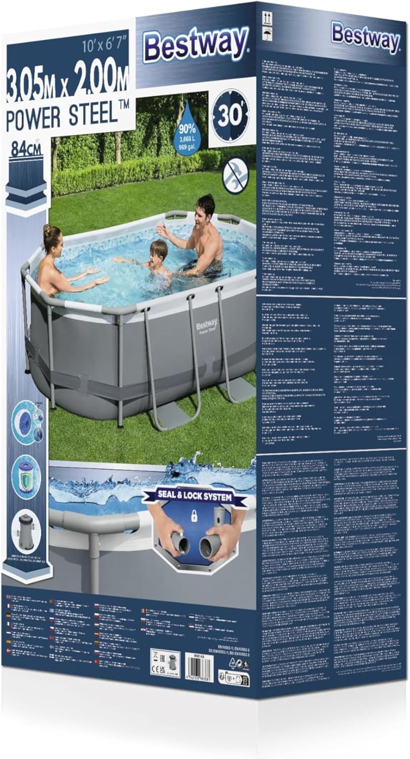 Bestway Power Steel™ 3,05 m x 2,00 m x 84 cm Ovaler Pool-Set
