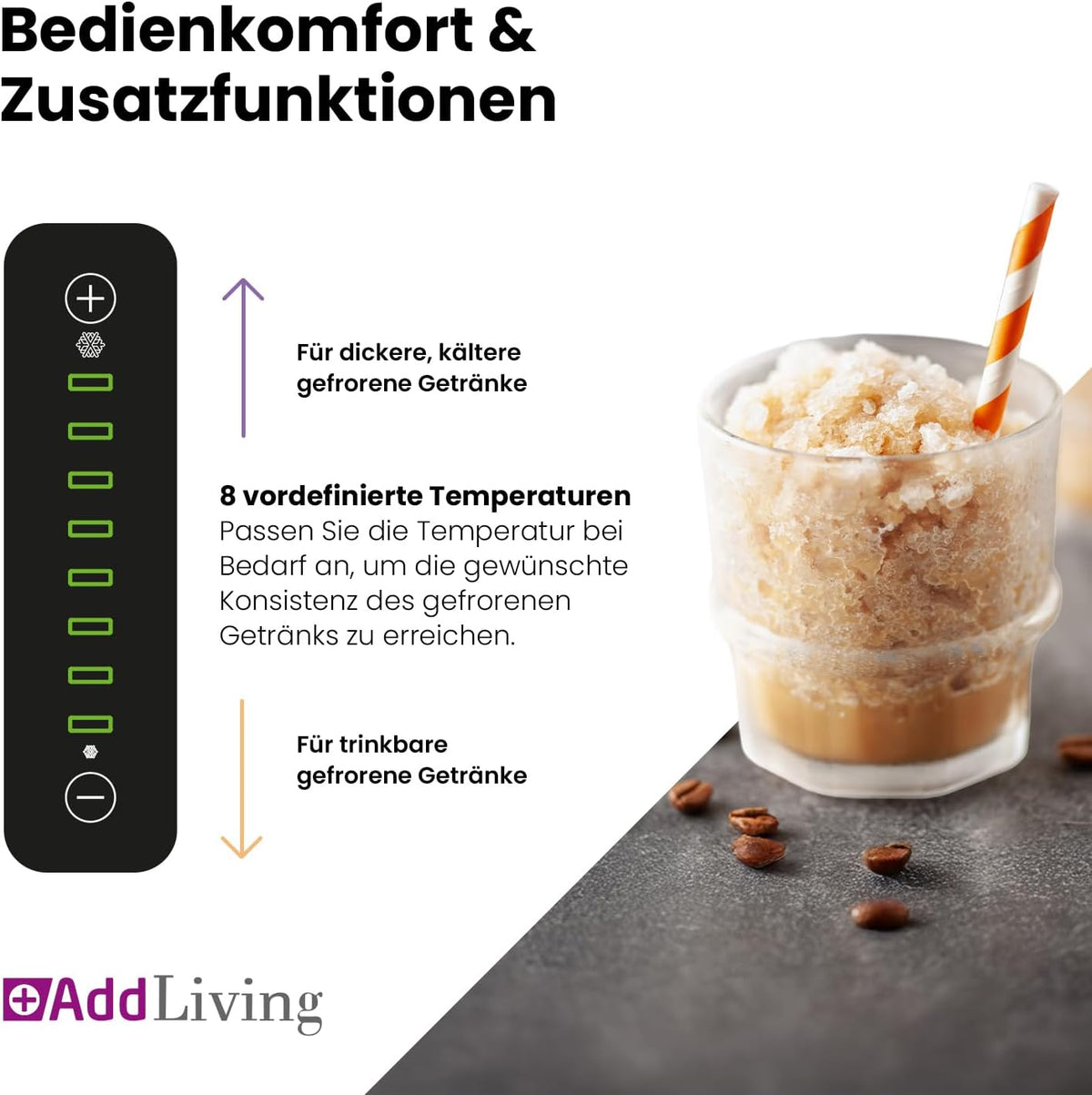 SLUSH Maschine für Zuhause | Slushy Maker & Eismaschine mit 6 Programmen | 2,6L Slush Eis Maschine für Cocktails, Slush-Eis, Softeis, Frappe, Milchshakes | Selbstreinigend | Schwarz/Silber